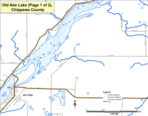 Old Abe Lake (1 of 2) Topographical Lake Map