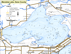 Mendota Lake Topographical Lake Map