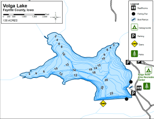 Volga Lake Topographical Lake Map