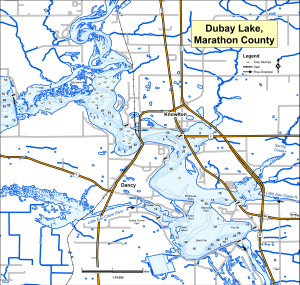 Dubay Lake Topographical Lake Map