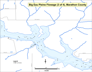 Big Eau Pleine Flowage (3 of 4) Topographical Lake Map