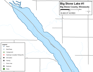 big stone Lake 1 Topographical Lake Map