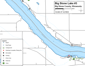Big stone Lake 3 Topographical Lake Map