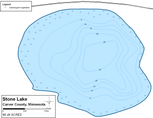 Stone Lake Topographical Lake Map