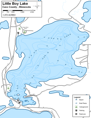 Little Boy Lake Topographical Lake Map