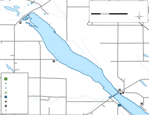 Lac qui Parle Lake (North) Topographical Lake Map