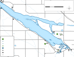 Lac qui Parle Lake (South) Topographical Lake Map