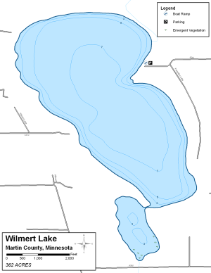 Wilmert Lake Topographical Lake Map