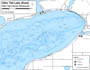 Otter Tail Lake East Topographical Lake Map