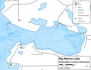 Big Marine Lake Topographical Lake Map