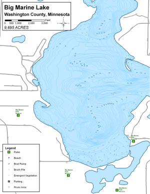 Big Marine Lake Topographical Lake Map