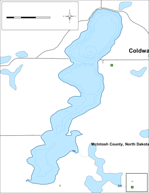 Coldwater Lake Topographical Lake Map