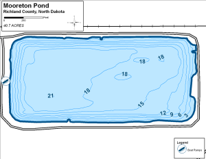 Mooreton Pond Topographical Lake Map