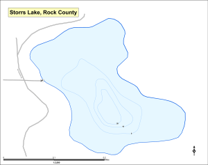 Storrs Lake Topographical Lake Map