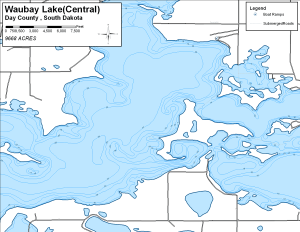 Wabuay Lake - Central Topographical Lake Map