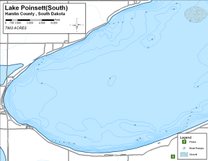 Lake Poinsett (South) Topographical Lake Map