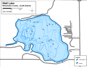 Wall lake Topographical Lake Map