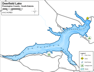Deerfield Lake Topographical Lake Map