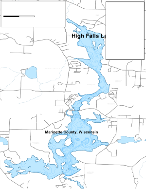 High Falls Lake Topographical Lake Map