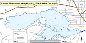 Phantom Lake, Lower (Howitt) Topographical Lake Map